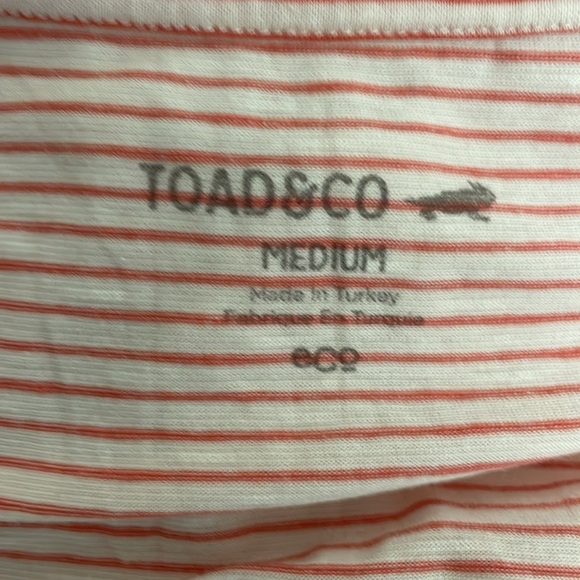 Toad and Co Red White Striped Sleeveless Dress Knee Length Womens Size Medium - Picture 8 of 8